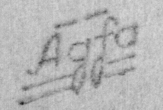 Detailed image of an AGFA stamp on the back of a photograph.